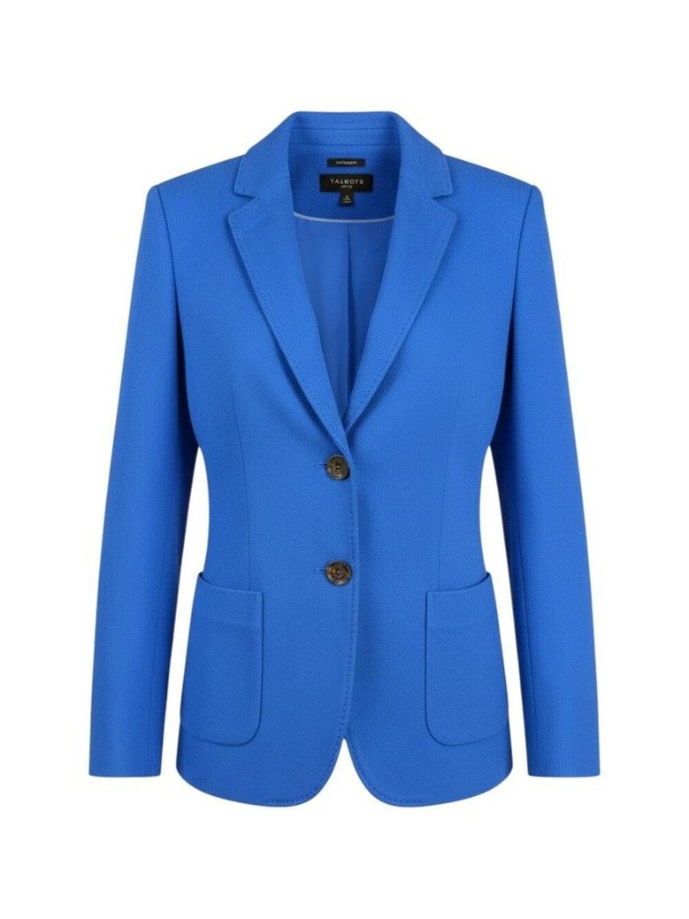 Talbots Aberdeen Petite Womens Blue Two-Button Blazer 8P